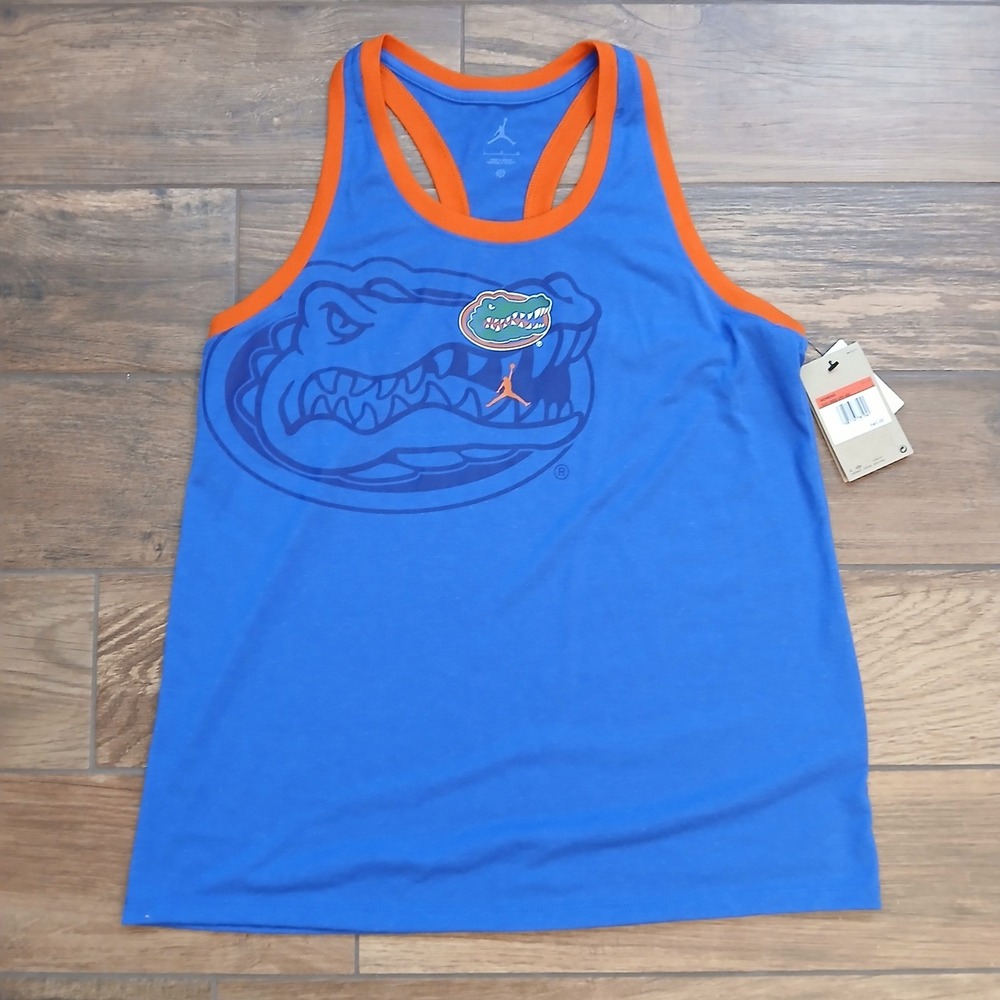 Florida Gators Tank Top Womens Large Blue Nike Jordan Racerback‎ Shirt Gym